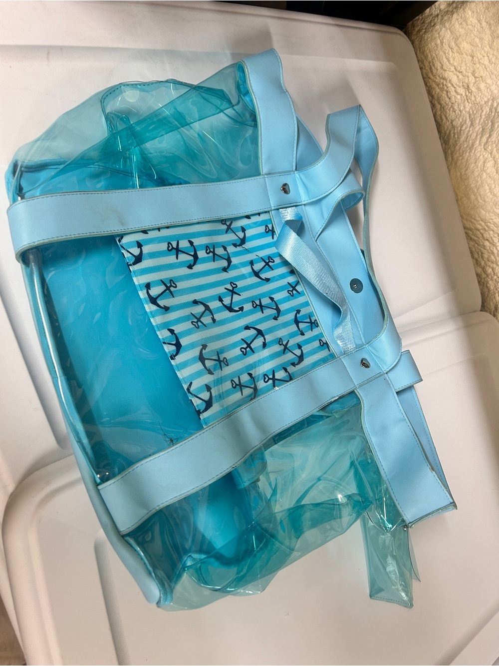No Boundaries Light Blue Clear Beach Tote